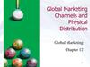 Global marketing channels and physical distribution. (Chapter 12)