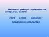 Предпринимательство как фактор производства