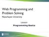 Web Programming and Problem Solving