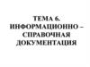 Информационно – справочная документация. Тема 6