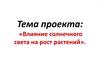 Влияние солнечного света на рост растений