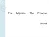 The Adjective. The Pronoun. Lecture 8