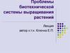 Проблемы биотехнической системы выращивания растений