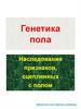 Генетика пола. Наследование признаков, сцепленных с полом
