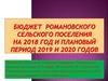 Бюджет Романовского сельского поселения Дубовского района на 2018 год и плановый период 2019 и 2020 годов