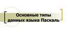 Основные типы данных языка Паскаль