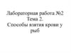 Способы взятия крови у рыб.  Взятие крови у рыб. Тема 2. Лабораторная работа № 2