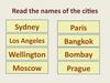 Read the names of the cities