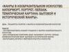 Жанры в изобразительном искусстве: натюрморт, портрет, пейзаж. Тематическая картина: бытовой и исторический жанры