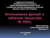 Использование функций в табличном процессоре MS EXCEL