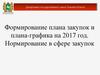 Формирование плана закупок и плана-графика на 2017 год. Нормирование в сфере закупок