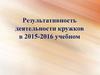 Результативность деятельности кружков в 2015-2016 учебном