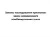 Законы наследования признаков. Закон независимого комбинирования генов