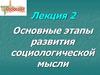 Основные этапы развития социологической мысли