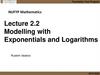 Modelling with Exponentials and Logarithms