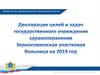Декларация целей и задач. 2019 (здравоохранение) итог