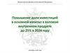 Повышение доли инвестиций в основной капитал в валовом внутреннем продукте до 25% в 2024 году