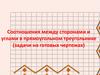 Соотношения между сторонами и углами в прямоугольном треугольнике (задачи на готовых чертежах)