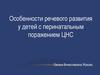 Особенности речевого развития у детей с перинатальным поражением ЦНС