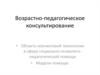 Возрастно-педагогическое консультирование. Область коучинговой технологии в сфере социально-психолого-педагогической помощи