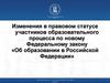 Изменения в правовом статусе участников образовательного процесса по новому Федеральному закону «Об образовании в РФ»