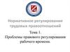 Проблемы правового регулирования рабочего времени. Тема 1