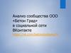 Анализ сообщества ООО «Бетон Град» в социальной сети