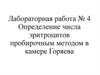 Определение числа эритроцитов пробирочным методом в камере Горяева. Лабораторная работа № 4
