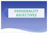 Personality adjectives