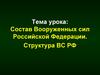 Состав Вооруженных сил Российской Федерации. Структура ВС РФ