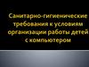 Санитарно-гигиенические требования к условиям организации работы детей с компьютером