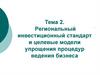 Региональный инвестиционный стандарт и целевые модели упрощения процедур ведения бизнеса