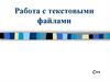 Работа с текстовыми файлами. Тема 12
