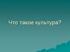 Что такое культура?