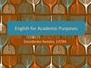 English for Academic Purposes
