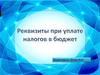 Реквизиты при уплате налогов в бюджет