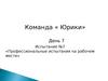Команда « Юрики». Профессиональные испытания на рабочем месте