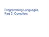 Programming Languages. Compilers. Formal Languages