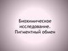 Биохимическое исследование. Пигментный обмен