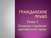 Гражданское право. Понятие и предмет гражданского права