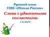 Слова с удвоенными согласными. 1 класс