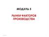 Рынки факторов производства. Модуль 5