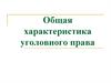 Общая характеристика уголовного права
