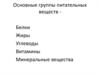 Основные группы питательных веществ