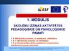 Modulis skolēnu izziņas aktivitātes pedagoģiskie un psiholoģiskie pamati