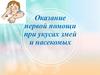 Оказание первой помощи при укусах змей и насекомых