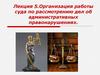 Организация работы суда по рассмотрению дел об административных правонарушениях