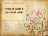 How to write a personal letter
