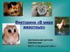 Викторина «В мире животных»