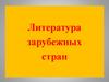 Литература зарубежных стран